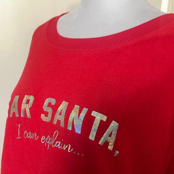No Boundaries Red Fleece Long Sleeve Dear Santa Pajama Sweater Shirt Large 11/13 - Picture 8 of 13